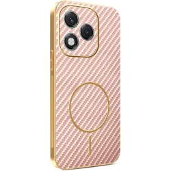 Phonesta Luxury Carbon Fiber Back Cover hoesje met MagSafe voor HONOR 400 Lite - Roze