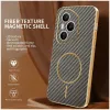 Phonesta Luxury Carbon Fiber Back Cover hoesje met MagSafe voor HONOR 400 Pro - Bruin 1