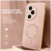 Phonesta Luxury Carbon Fiber Back Cover hoesje met MagSafe voor HONOR 400 Pro - Roze 1