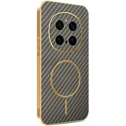 Phonesta Luxury Carbon Fiber Back Cover hoesje met MagSafe voor HONOR Magic7 Pro - Bruin