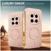 Phonesta Luxury Carbon Fiber Back Cover hoesje met MagSafe voor HONOR Magic7 Pro - Roze 3