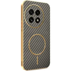 Phonesta Luxury Carbon Fiber Back Cover hoesje met MagSafe voor OnePlus 13 - Bruin