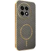 Phonesta Luxury Carbon Fiber Back Cover hoesje met MagSafe voor OnePlus 13R - Bruin 0