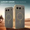 Phonesta Luxury Carbon Fiber Back Cover hoesje met MagSafe voor OnePlus Nord 4 - Bruin 4