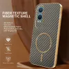 Phonesta Luxury Carbon Fiber Back Cover hoesje met MagSafe voor OnePlus Nord CE 4 Lite - Bruin 2