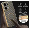 Phonesta Luxury Carbon Fiber Back Cover hoesje met MagSafe voor Oppo Reno13 - Bruin 6