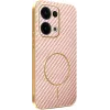 Phonesta Luxury Carbon Fiber Back Cover hoesje met MagSafe voor Oppo Reno13 - Roze 0