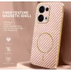 Phonesta Luxury Carbon Fiber Back Cover hoesje met MagSafe voor Oppo Reno13 - Roze 1