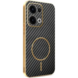 Phonesta Luxury Carbon Fiber Back Cover hoesje met MagSafe voor Oppo Reno13 - Zwart