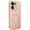 Phonesta Luxury Carbon Fiber Back Cover hoesje met MagSafe voor Oppo Reno13 F 4G/5G / Reno13 FS 5G - Roze 0