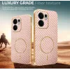 Phonesta Luxury Carbon Fiber Back Cover hoesje met MagSafe voor Oppo Reno13 F 4G/5G / Reno13 FS 5G - Roze 3