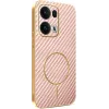 Phonesta Luxury Carbon Fiber Back Cover hoesje met MagSafe voor Oppo Reno13 Pro - Roze 0
