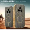 Phonesta Luxury Carbon Fiber Back Cover hoesje met MagSafe voor Realme 14 Pro - Bruin 3
