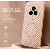 Phonesta Luxury Carbon Fiber Back Cover hoesje met MagSafe voor Realme 14 Pro - Roze 1