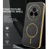 Phonesta Luxury Carbon Fiber Back Cover hoesje met MagSafe voor Realme 14 Pro - Zwart 1