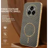 Phonesta Luxury Carbon Fiber Back Cover hoesje met MagSafe voor Realme 14 Pro Plus - Bruin 1
