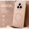 Phonesta Luxury Carbon Fiber Back Cover hoesje met MagSafe voor Realme 14 Pro Plus - Roze 1