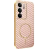 Phonesta Luxury Carbon Fiber Back Cover hoesje met MagSafe voor Realme 14x / C75 - Roze 0