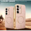 Phonesta Luxury Carbon Fiber Back Cover hoesje met MagSafe voor Realme 14x / C75 - Roze 3