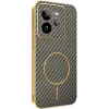 Phonesta Luxury Carbon Fiber Back Cover hoesje met MagSafe voor Realme GT 7 Pro - Bruin 0