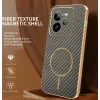 Phonesta Luxury Carbon Fiber Back Cover hoesje met MagSafe voor Realme GT 7 Pro - Bruin 1