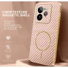 Phonesta Luxury Carbon Fiber Back Cover hoesje met MagSafe voor Realme GT 7 Pro - Roze 1