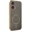 Phonesta Luxury Carbon Fiber Back Cover hoesje met MagSafe voor Motorola Edge 50 Fusion - Bruin 0