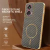 Phonesta Luxury Carbon Fiber Back Cover hoesje met MagSafe voor Motorola Edge 50 Fusion - Bruin 2