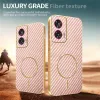 Phonesta Luxury Carbon Fiber Back Cover hoesje met MagSafe voor Motorola Edge 50 Fusion - Roze 4