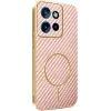 Phonesta Luxury Carbon Fiber Back Cover hoesje met MagSafe voor Motorola Edge 60 Neo/Edge 50 Neo / ThinkPhone 25 - Roze