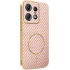 Phonesta Luxury Carbon Fiber Back Cover hoesje met MagSafe voor Motorola Edge 50 Pro - Roze 0