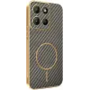 Phonesta Luxury Carbon Fiber Back Cover hoesje met MagSafe voor Motorola Moto G17/G17 Power/G15/G15 Power - Bruin