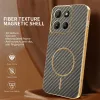 Phonesta Luxury Carbon Fiber Back Cover hoesje met MagSafe voor Motorola Moto G17/G17 Power/G15/G15 Power - Bruin 3