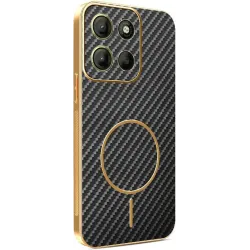Phonesta Luxury Carbon Fiber Back Cover hoesje met MagSafe voor Motorola Moto G17/G17 Power/G15/G15 Power - Zwart