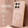 Phonesta Luxury Carbon Fiber Back Cover hoesje met MagSafe voor Motorola Moto G17/G17 Power/G15/G15 Power - Roze 3