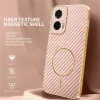 Phonesta Luxury Carbon Fiber Back Cover hoesje met MagSafe voor Motorola Moto G35 - Roze 2