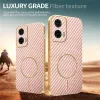 Phonesta Luxury Carbon Fiber Back Cover hoesje met MagSafe voor Motorola Moto G35 - Roze 4