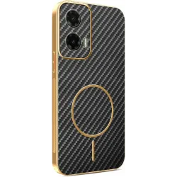 Phonesta Luxury Carbon Fiber Back Cover hoesje met MagSafe voor Motorola Moto G35 - Zwart
