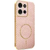 Phonesta Luxury Carbon Fiber Back Cover hoesje met MagSafe voor Motorola Moto G75 - Roze 0