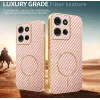 Phonesta Luxury Carbon Fiber Back Cover hoesje met MagSafe voor Motorola Moto G75 - Roze 3