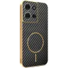 Phonesta Luxury Carbon Fiber Back Cover hoesje met MagSafe voor Motorola Moto G75 - Zwart 0