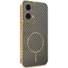 Phonesta Luxury Carbon Fiber Back Cover hoesje met MagSafe voor Motorola Moto G85 - Bruin