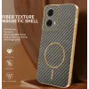 Phonesta Luxury Carbon Fiber Back Cover hoesje met MagSafe voor Motorola Moto G85 - Bruin 2