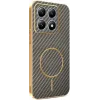 Phonesta Luxury Carbon Fiber Back Cover hoesje met MagSafe voor Xiaomi 14T Pro - Bruin 0