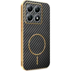 Phonesta Luxury Carbon Fiber Back Cover hoesje met MagSafe voor Xiaomi 14T Pro - Zwart