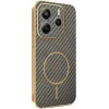 Phonesta Luxury Carbon Fiber Back Cover hoesje met MagSafe voor Xiaomi Redmi Note 14 5G - Bruin 0
