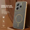 Phonesta Luxury Carbon Fiber Back Cover hoesje met MagSafe voor Xiaomi Redmi Note 14 5G - Bruin 2
