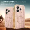 Phonesta Luxury Carbon Fiber Back Cover hoesje met MagSafe voor Xiaomi Redmi Note 14 5G - Roze 4