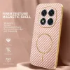 Phonesta Luxury Carbon Fiber Back Cover hoesje met MagSafe voor Xiaomi Redmi Note 14 Pro 5G / Xiaomi Poco X7 - Roze 2