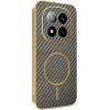 Phonesta Luxury Carbon Fiber Back Cover hoesje met MagSafe voor Xiaomi Redmi Note 14 Pro Plus - Bruin 0